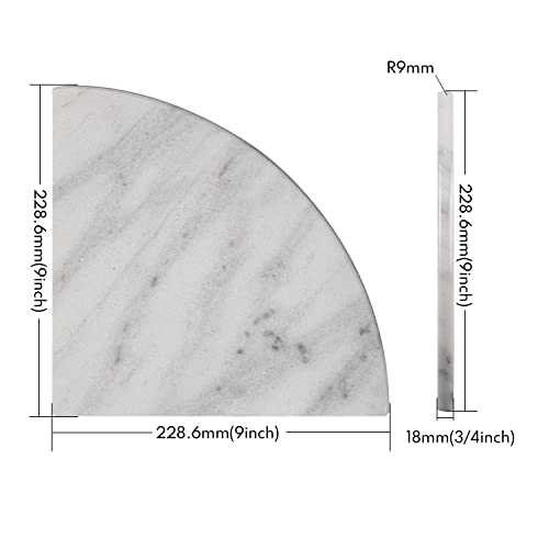 Lovdeco Marble Corner Shelf Wall Mount, Calacatta Marble Corner Shower Shelf, Polished 9" Round Edge Corner Shelves For Bathroom, Kitchen, Office, Living Room, 1 Piece #TOP3