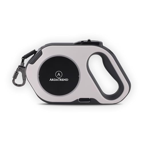 Arda Trend LED Retractable Dog Leash with Flash Light for Night Use - 5m- Durable Nylon Lead for Small & Medium Dogs-Rechargeable