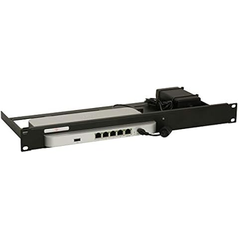 Rackmount.IT Rack mount Kit for Cisco Meraki MX64 - rack accessories (Black, 1U, 1 pc(s), 19", Cisco Meraki MX64, 482 mm) Cover