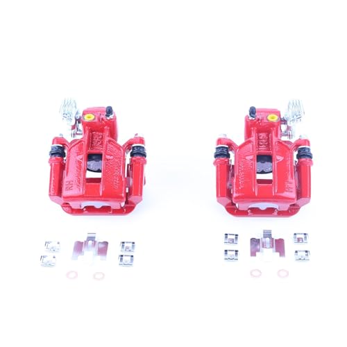 Image of PowerStop Rear Red Powder Coated Brake Caliper Pair for Ford Mustang 1994-01 | Ford Mustang 2003-04 - High-Temp Brake Caliper Upgrade, S4824A
