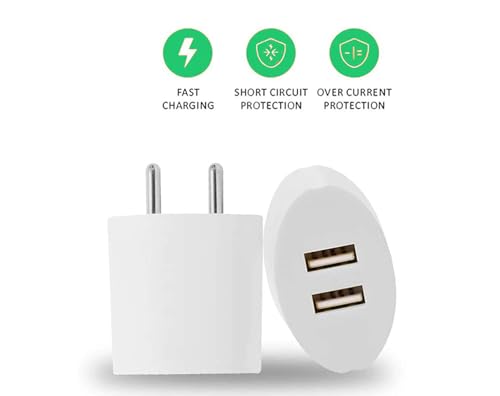 Image of Dual Port Charger for Xiaomi Redmi 13C 5G / 13 C Charger Original Adapter Like Android Mobile Fast USB Wall Charger with 1 Meter USB Type C Charging Data Cable (3.4 Amp, TOVC3, White)
