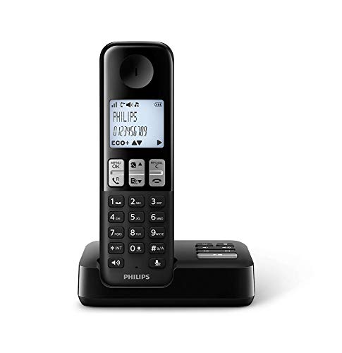 Téléphone DECT pour la maison Philips D2551B sans fil noir 50 noms