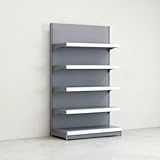 【CONFIGURACIÓN COMPLETAMENTE PERSONALIZABLE】- Adapte su tienda con facilidad. Los postes de doble hilera permiten un ajuste flexible de la altura de las baldas. Con los pies niveladores regulables, este Single-Sided Supermarket Display Rack se adapta a cualquier necesidad.