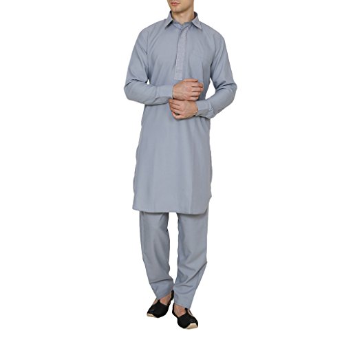 Traje Pathani para bodas y festivales de mezcla de algodón Royal Kurta