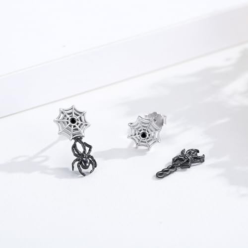 Hypoallergenic Raccoon/Panda/Black Cat/Spider/Schnauzer/Fox Earrings for Women 925 Sterling Silver Animal Stud Earrings Jewelry Birthday Christmas Gifts for Animal Lovers Friends Sister2