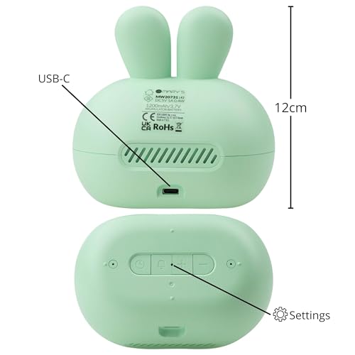 Reloj de habitación infantil con forma de conejo y cable USB verde 5