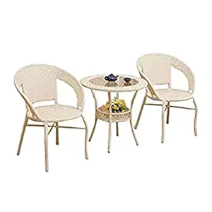 Indiid Homes D-12|Indoor |Outdoor |Living Room| Balcony| Garden|(2 Chair + 1 Table)| Furniture Set| Coffee Chair Table Set| Powder Coated|