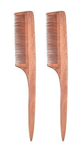 Iyaan Anti Dandruff Natural Neem Wood Comb Brown Pack Of 1 (M 5)