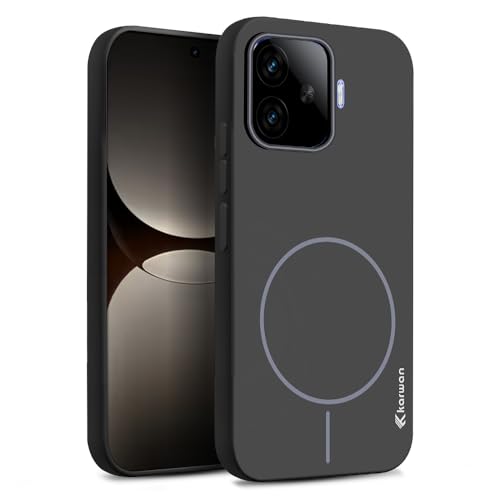 Image of KARWAN️ Magnetic Wireless Ultra Slim-Fit Back Case Cover for IQOO NEO 10R / Z9 5G / Z9 Turbo |Hard PC Case Cover| Ultra-Thin & Light Weight with [Ultra Premium Feel] Case (6.78 inch) (Black)