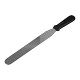 rongweiwang Kuchen Spatel Edelstahl Backen Scrapper Stahl Kuchen Kuchen Butter Spatula für Heim Cake Shop, Schwarz, 10-Zoll