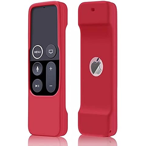 Case Compatible with Apple TV 4K/ 4th Gen Remote Light Weight Anti-Slip Shock Proof Silicone Cover for Controller for Apple TV Siri Remote - Red Cover