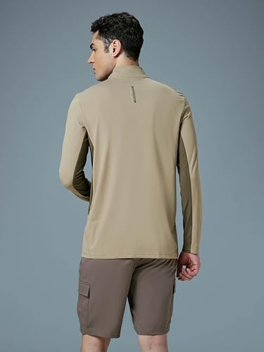 Image of TECHNOSPORT Men Polyester Slim Fit Colorblock Zipper Neck Full Sleeve Cotflex Polo T-Shirt With Quick Dry, Spf50+ For Gym, Sports And Regular Use
