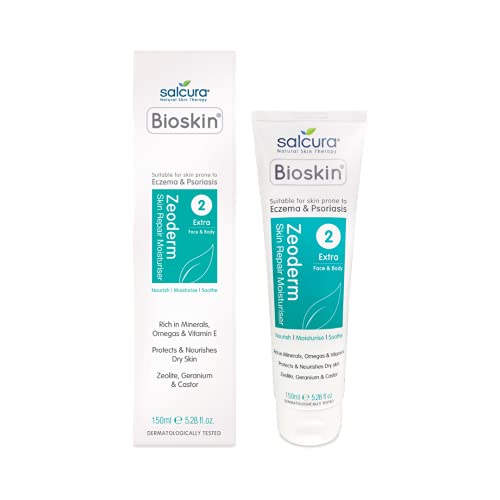 Salcura Natural Skin Therapy, Bioskin Zeoderm Skin Repair Moisturiser, Including Natural Ingredients Relieves Itchiness & Soothes Irritation, Ideal For Severely Dry & Dehydrated Skin 150ml
