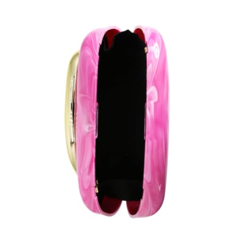 Image of Women Evening Clutch Purse Metal Handle Acrylic Purse Unique Shoulder Bag Causal Handbags for Bride Party Wedding