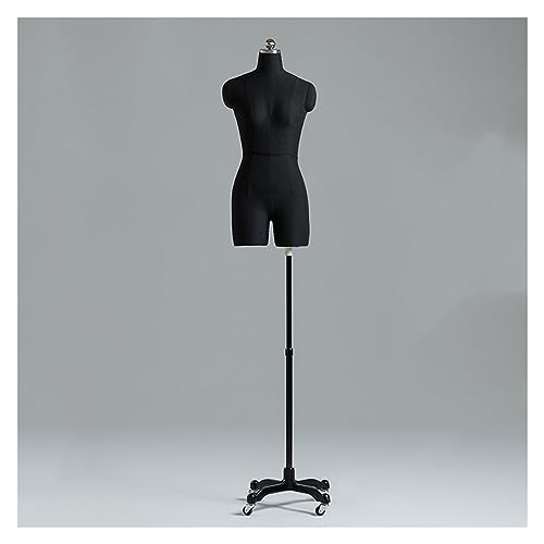 Female Mannequin Dress Form with Universal Wheels - Half Body Torso Display for Clothing and Jewelry, Adjustable Stand Included, Straight Pins Available
