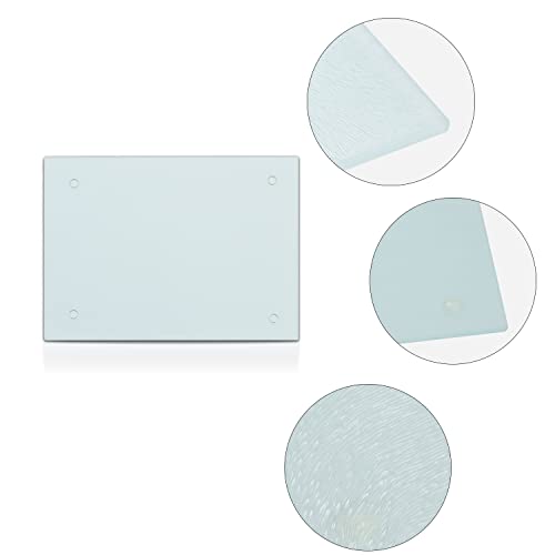 Vesub Sublimation Glass Cutting Boards Blanks,4 Pcs 11 X 7.87 Inch Rectangle Glass Cutting Boards With Rubber Feet,Scratch Heat Resistant,Non Slip Cutting Boards For Cricut Autopress #TOP2