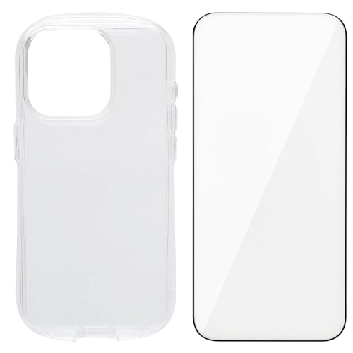 iFace Look in Clear iPhone 15 Pro ケース クリア ガラスフィルム 光沢 セット【アイフェイス アイフォン15プロ 保護フィルム 強化ガラスフィルム 透明 耐衝撃 クリアケース 韓国 ストラップホール】