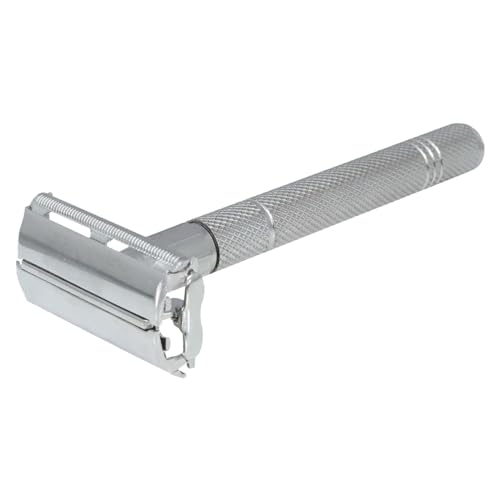 SS INSTRUMENTX SS Instrumentx Rasoio di sicurezza Premium a doppia lama Rasoio di sicurezza riutilizzabile in acciaio inossidabile a lama singola per uomo e donna Viene fornito con una custodia in