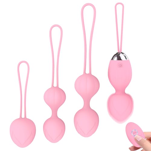 4 Kegel Balls for Women Tightening Exercise Set, Different Kegel Weights for Pelvic Floor Muscle, Pelvic Floor Trainer System for Beginners & Advance (Pink)