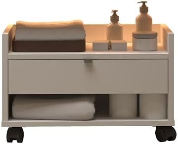 Armário De Banheiro Gabinete Prisma Com Gaveta Nicho e Rodinhas (...