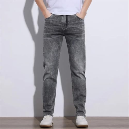 Men's Slim Straight Stretch Jeans Regular Denim Pants3