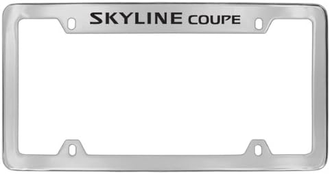 Nissan Skyline Coupe - Marco de matrícula grabado en la parte superior de metal cromado