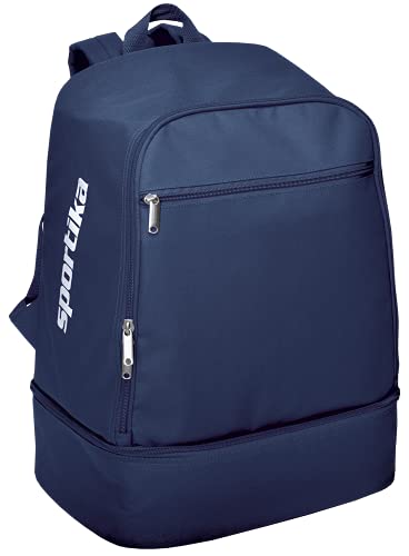 SPORTIKA ZAINO Mod. SPARK 6 Colori a Scelta zainetti X Scuola Calcio, MiniVolley, Mini Basket (010 BLU NAVY)