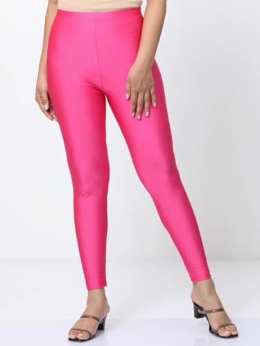 Image of Women's Nylon Shimmer Leggings | Ankle Length | Slim Fit | Stretchable Spandex Leggings | Shiny Finish | Casual Wear & Special Occasion