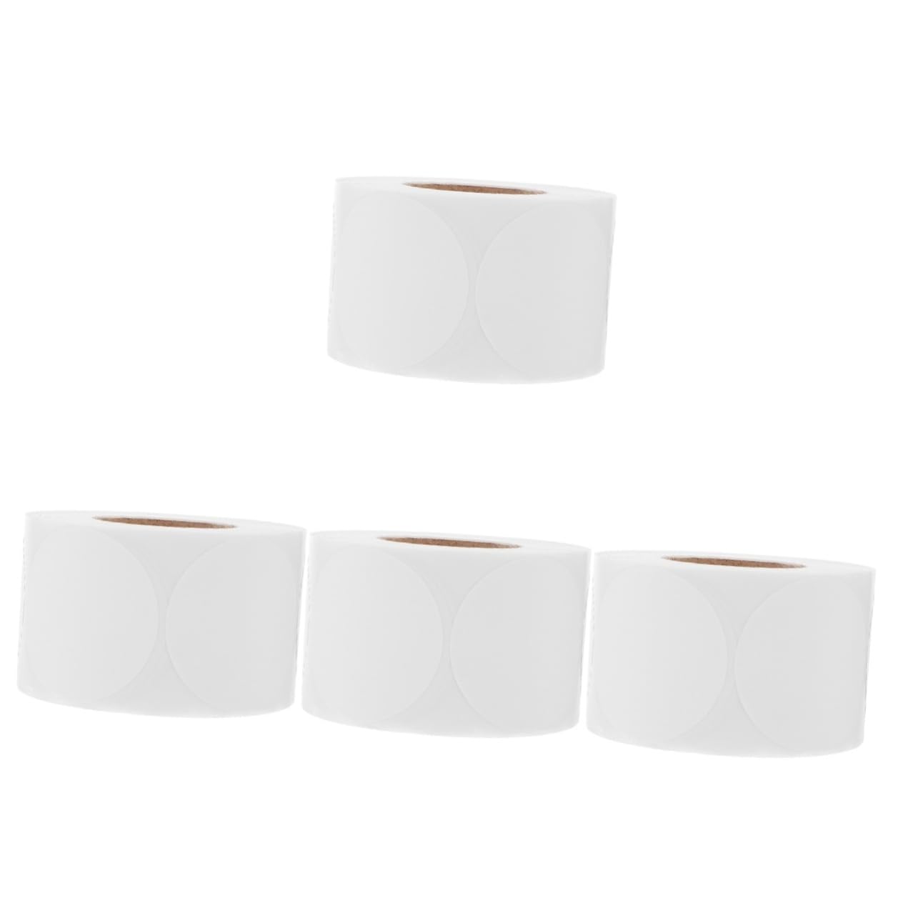 NUOBESTY 4rouleaux Étiquettes Thermiques Rondes Pour Colis Autocollants Adhésifs Blancs Pour Et Prix Résistantes à Eau Et Aux