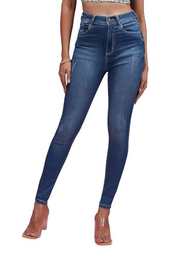 Image of Miss Chase Women's Skinny High Rise Cropped Stretchable Denim Jeans