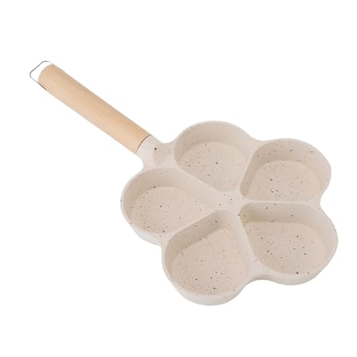 Tomantery Sartén para Huevos con Forma de Flor, Fácil de Limpiar para Hamburguesas, Panqueques, Piedra Maifan, Aleación de Aluminio, 23,25 Oz