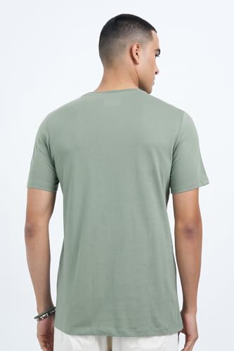 Image of 7 Alt by Pantaloons Men's 100% Cotton T-Shirt | Slim Fit | Round Neck | Half Sleeve