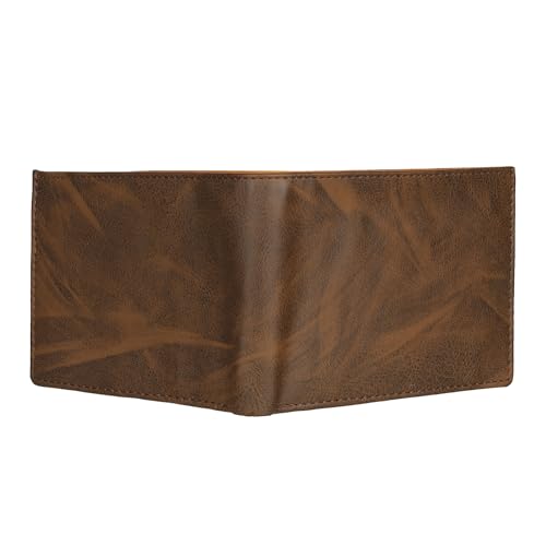 Image of SAMTROH Double Zipper Pu Leather Wallet for Men | 3 Card Slots | 2 Secret Compartments | 2 Currency Compartments | 1 Coin & Zip Pocket (Brown in Tan)