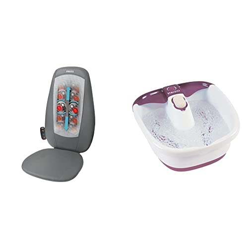 Homedics Siège Massant Shiatsu Dos et Épaules | Fauteuil de Massage Réglable, Relâchez La Tension Musculaire & Spa pour Pied – Bain a remous et Masseur...