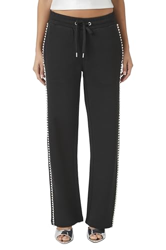 Forever 21 Women's French Terry Rhinestone Wide-Leg Pants2