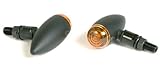  SHIN YO Blinker Satz Set Paar MICRO-BULLET matt schwarz Alu E-Geprüft für Harley Davidson Buell Chopper Cruiser Scrambler