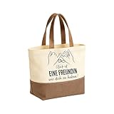 QijAOPD Personalisierte Geschenke Beste Freundin Stofftasche mit Spruch, Geschenk für Freundin Alltag Einkauf Markt, Freundinnen Geschenk Tragetasche Damen für Geburtstag Weihnachten Dankeschön
