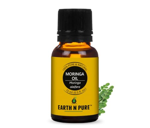 Image of Earth N Pure Moringa Oil 100% Pure & Natural Cold Pressed | for Skin, Hair & Face | Lightweight Moisturizing for Glow, Scalp & Massage | Undiluted Carrier Oil - 15ml