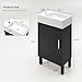 YITAHOME 16 Inch Bathroom Vanity with Sink, Bathroom Cabinet Vanity for Small Space, Freestanding Storage Bathroom Vanity with 1 Soft Closing Cabinet, Black