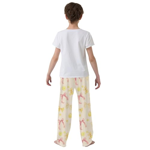 Lemon Bows Yellow Pajama Pants Long Sleep Pant Soft PJ Bottoms Sleepwear3