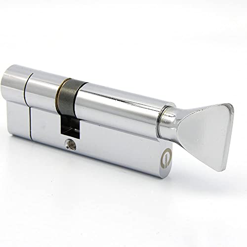 Cilindro antifurto Euro Thumbturn cromato, 35/45T