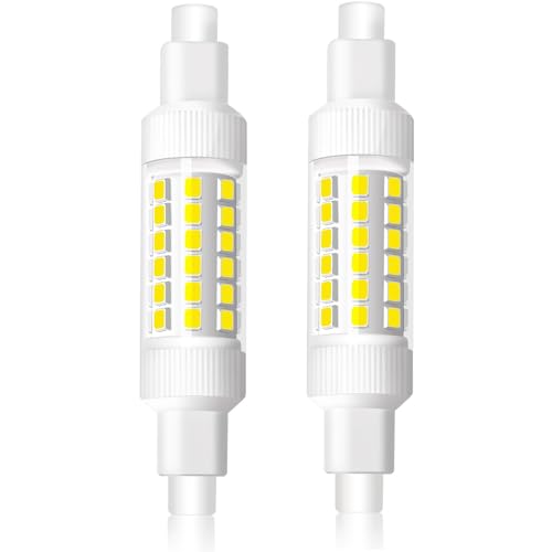 Caldarax Bombilla LED R7S 78mm 8W, Blanco Frío 6000K Equivalente 70W Lámpara Halógena Lineal J78 R7s, 830LM, No Regulable, AC 220V-240V, 360 Grados, 2 Piezas