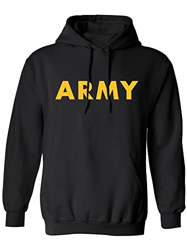 zerogravitee Black ARMY Hooded Sweatshirt with gold print