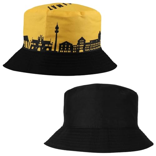 Alsino Dortmund & Ruhrpott Bucket Hat - Lässiger Sommerhut für Dortmund und Ruhrpott Fans, Komfortable Passform, Unisex, Motiv wählen:SOH-034 Dortmund Skyline