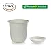 T4U 5.75 Inch Plastic Planter Pots with Saucer Grey Set of 10, Seeding Nursery Planter Pot with Drainage and Tray for Flowers Herbs African Violets Succulents Orchid Cactus Indoor Outdoor