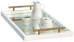 Bandeja Decorativa Espelhada 3mm Para Cantinho Café 31x52 (Dourad...