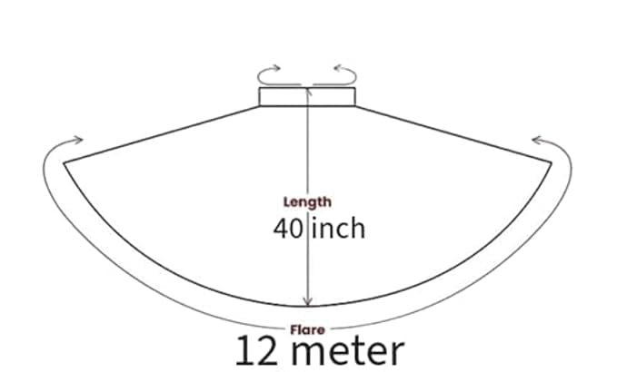 Image of JYESHTA Women's American Crepe Flared A Line Stitched Long Skirt with 12 Mtr Flare 40 in Height | Skirts for Women Long Length | Long Skirts for Girls