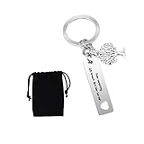 🎁 Richtige Größe: der rechteckige Anhänger: 50 x 12 mm; Der Baum des Lebens Anhänger: 20x15mm. Kostenlose Samttasche: Leicht und einfach zu transportieren und aufzubewahren. Dieser personalisierte Schlüsselanhänger ist ein einzigartiges Geschenk, um die Liebe zu Paaren, Liebhabern, Familien oder Freunden auszudrücken