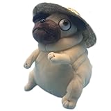 CWZY 6' Funny Pug Stuffed Animal with Straw Hat – Cute & Ugly Weirdo Pug Plush Toy, Hilarious Dog Plushies for Kids, Boys, Adults, Valentine’s & Birthday Gift