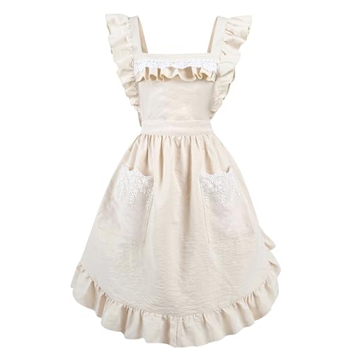 Nuoqi Vintage Pinafore Apron for Women with...